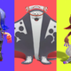 Shiver, Frye, and Big Man stand in a row in Splatoon 3.